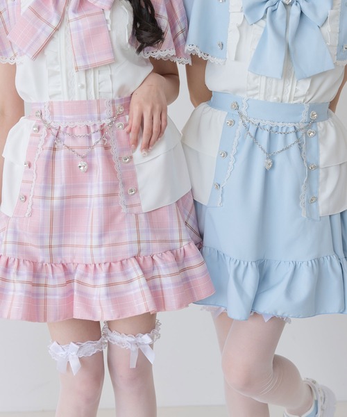 DearMyLove スカート ハートボタンペプラムスカート : ZOZOTOWN Yahoo