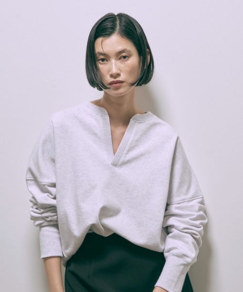 トレーナー スウェット 「Set Up」Key Neck Sweat Pullover レディース
