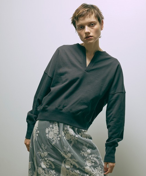 トレーナー スウェット 「Set Up」Key Neck Sweat Pullover レディース EN NEUME トレーナー スウェット 「Set Up」Key Neck Sweat