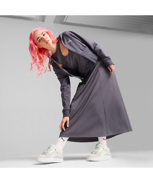 PUMA グレー クロップドパーカー PUMA パーカー プーマ ウィメンズ デア トゥ クロップド