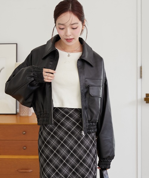 WEGO アウター ジャケット ブルゾン ライダース レザー WEGO ブルゾン アウター WEGO/「25年春夏新作」フェイクレザー