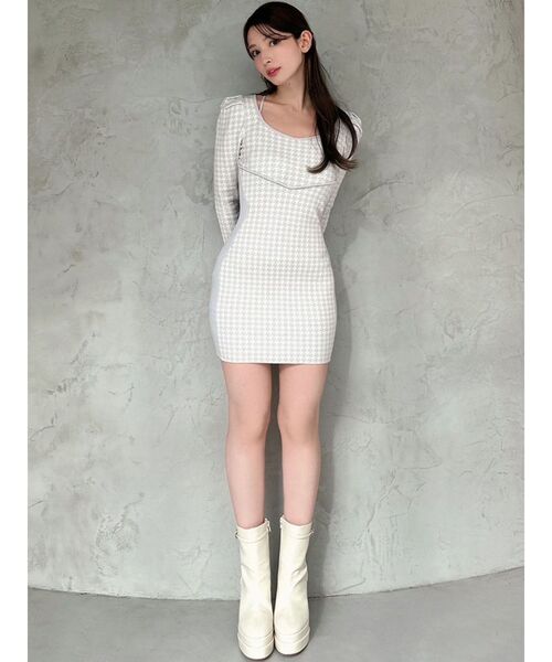 RESEXXY（リゼクシー） ワンピース バイカラーミニニットワンピース