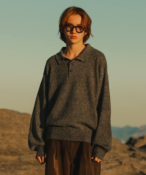 WETTEMPT セーター ニット MERANGE KNIT POLO / メランジ