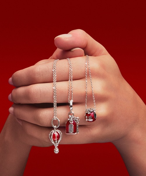PANDORA（パンドラ） チャーム レッド ホットエアバルーン ムラノ