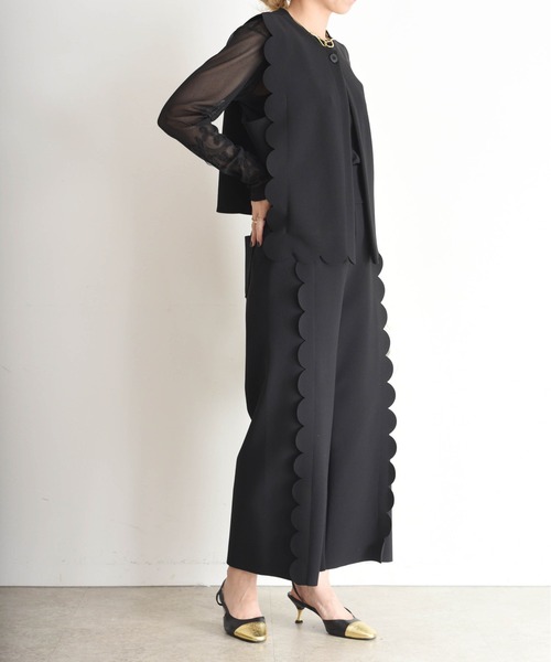 新品　今季　エイミーロウ　Eimee Law ベスト ジレ スカラップベスト Eimee Law ベスト ジレ スカラップベスト レディース : ZOZOTOWN