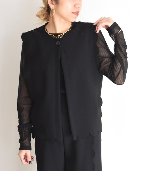 Eimee Law ベスト ジレ スカラップベスト レディース : ZOZOTOWN
