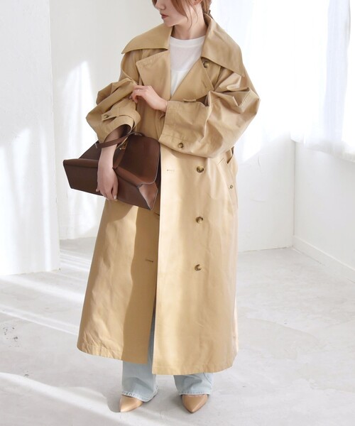 quaranciel ステンカラーコート コート quaranciel:「手洗い可能