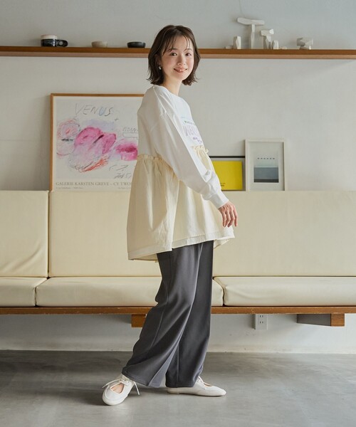 coen スラックス パンツ イージービューティーワイドパンツ（WEB