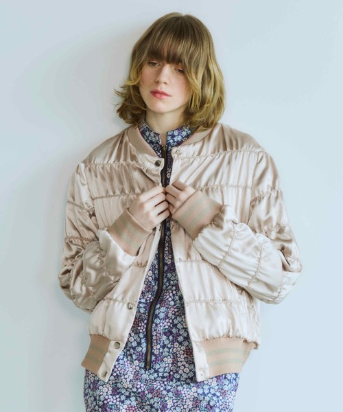 OPULENCE ブルゾン アウター Urban Satin シャーリングブルゾン 