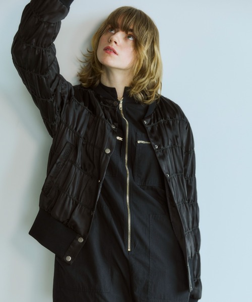 OPULENCE ブルゾン アウター Urban Satin シャーリングブルゾン