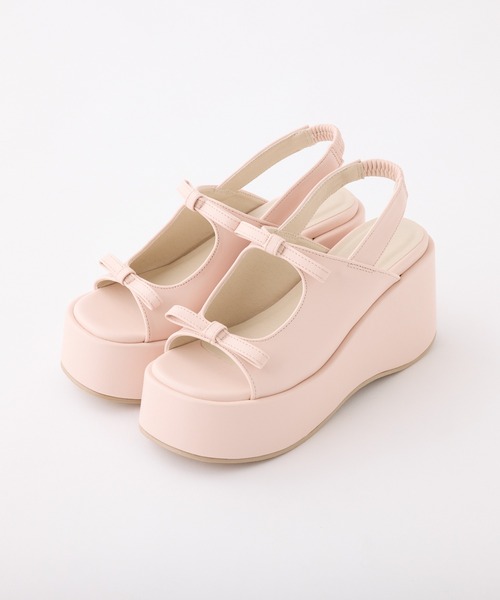 one after another NICE CLAUP 厚底 サンダル 厚底リボンサンダル