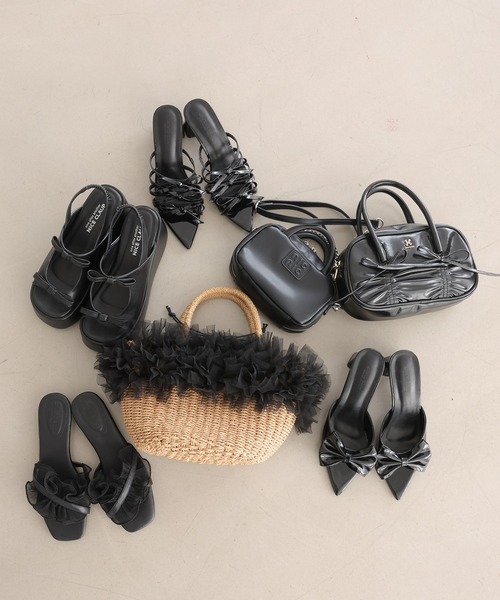 one after another NICE CLAUP サンダル 厚底リボンサンダル