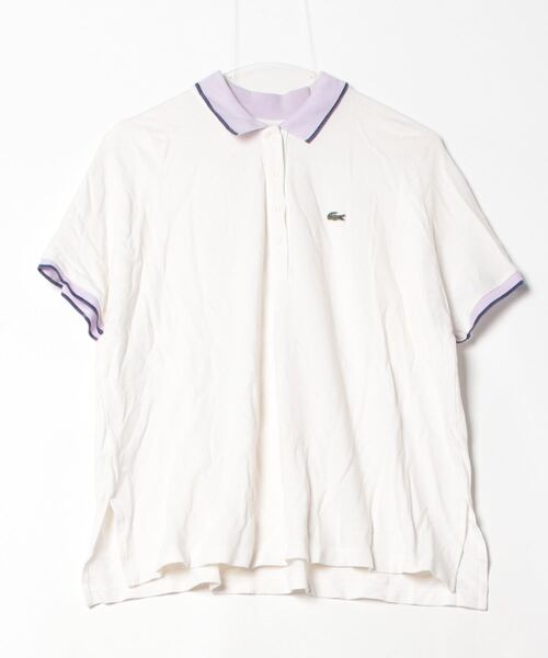 「LACOSTE」 半袖ポロシャツ S オフホワイト レディース