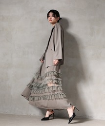 kana コンビワンピース Kana ドレス 裾フリルキャミワンピース オーバーサイズ