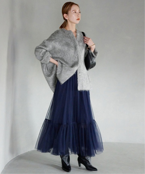 「SLOBE IENA」 ニットカーディガン 38 グレー レディース_画像8