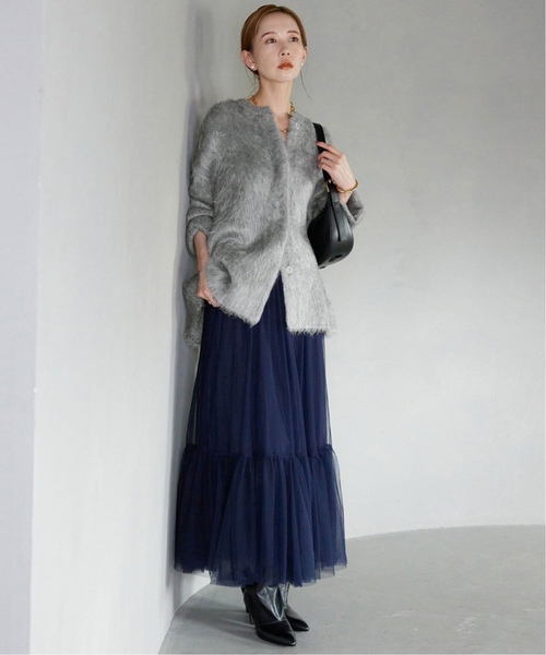 「SLOBE IENA」 ニットカーディガン 38 グレー レディース_画像9