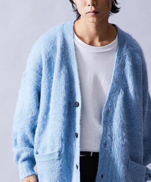「FREAK'S STORE」 ニットカーディガン SMALL ブルー メンズの画像5