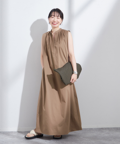 【2023SS】L'ESSAGE TCタイプライターノースリーブワンピース 紺 journal standard L'essage（ジャーナルスタンダードレサージュ