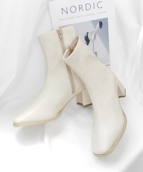 「minia」 ショートブーツ M ライトベージュ レディース_画像4