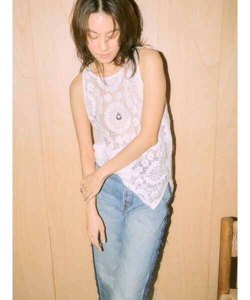 Htage tシャツ 「Htage」バックデザインレーストップス