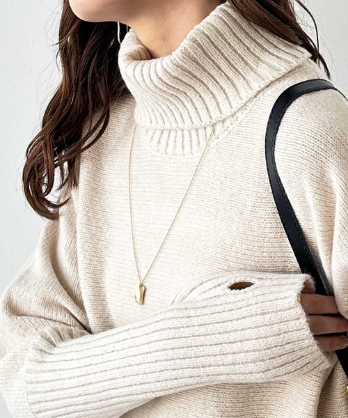 「GeeRA」 タートルネックニット MEDIUM チャコール レディース_画像6