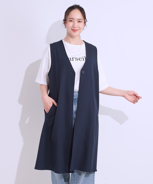 新品未使用☆CHIEKO+☆round back zip vest☆ベスト☆ジレ CE'E_SE'E(シーシー) / バックスピンドルデザインジレ (トップス