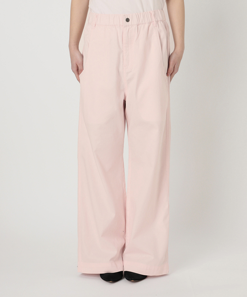 Spick & Span ピンク ワイドパンツ カラーチノパン Spick＆Span チノパン 「追加」ギャザーチノ レディース