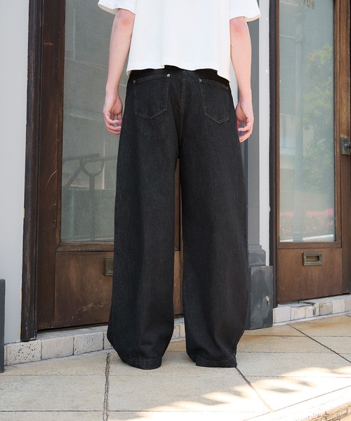 Regen Glanz ジーンズ wide baggy slub denim pants/ワイド