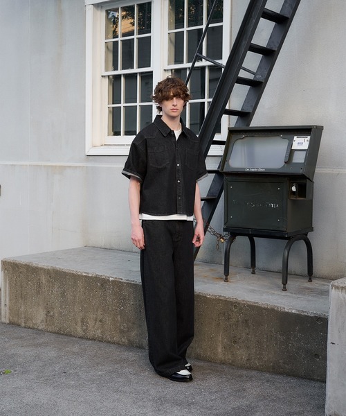 Regen Glanz ワイドバギーデニムパンツ ブラック Mサイズ Regen Glanz ジーンズ wide baggy denim pants/ワイドバギー