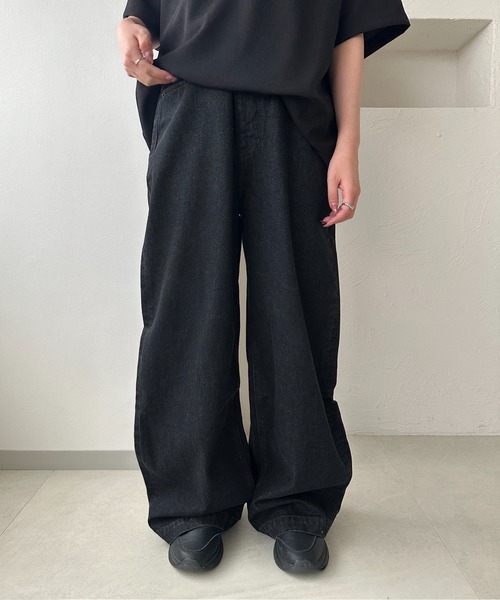 Regen Glanz ジーンズ wide baggy slub denim pants/ワイド