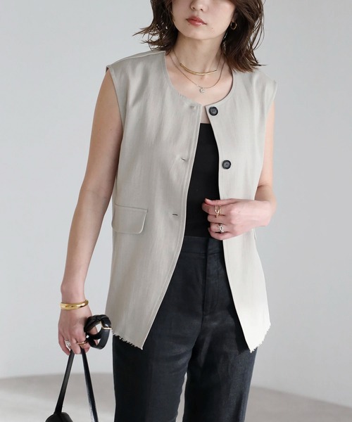 Bonjour Sagan（ボンジュールサガン） ベスト ジレ クルーネックミドル