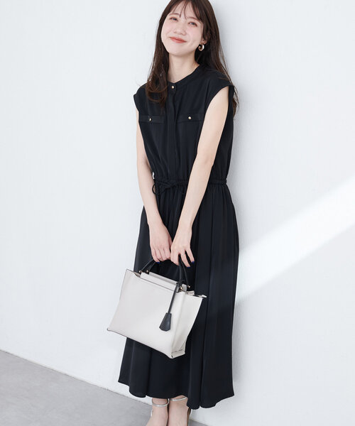 【新品】スーパービューティーフレンチスリーブウエストリボンフラワーワンピース44 スーパービューティーフレンチスリーブウエストリボンフラワー