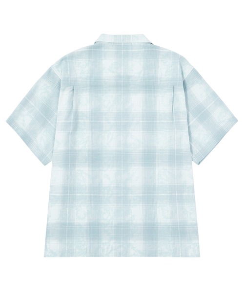 HUF シャツ TIE DYE PLAID ZIP SHIRT / 半袖 半袖シャツ ジップ