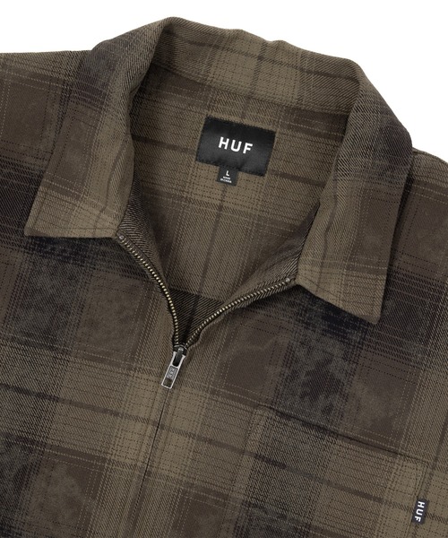 HUF : レーヨンキャンプカラー半袖シャツ HUF GARDEN CENTER PIGMENT DYED CAMP SHIRT / HUF ヘンプ 半袖