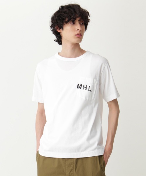 【関税込】 半袖 Tシャツ - ホワイト ホワイト 【SMILEY FACE】T/C天竺ポケット付刺繍半袖Tシャツ