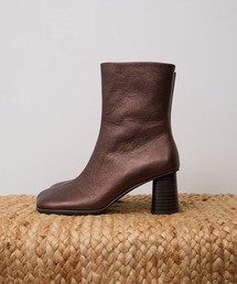 サロン アダム エ ロペ（SALON adam et rope’ ）/【WEB限定】レザースクエアトゥヒールショートブーツ SALON adam et rope'（サロン アダム エ ロペ） ブーツ 「WEB限定