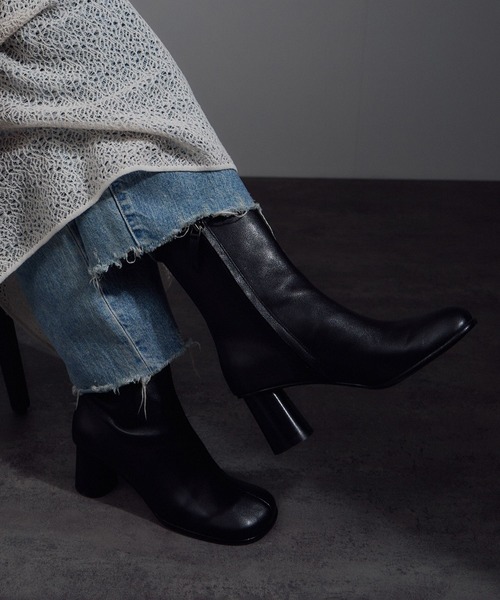 SALON adam et rope' ブーツ 「WEB限定」レザースクエアトゥ