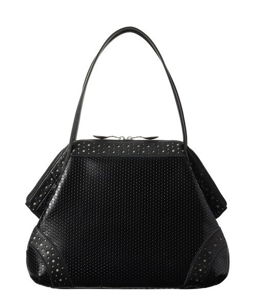 希少デザイン✨ 美品　ヒロコハヤシ　カルディナーレ　トートバッグ　レザー　黒 HIROKO HAYASHI トートバッグ CARDINALE（カルディナーレ