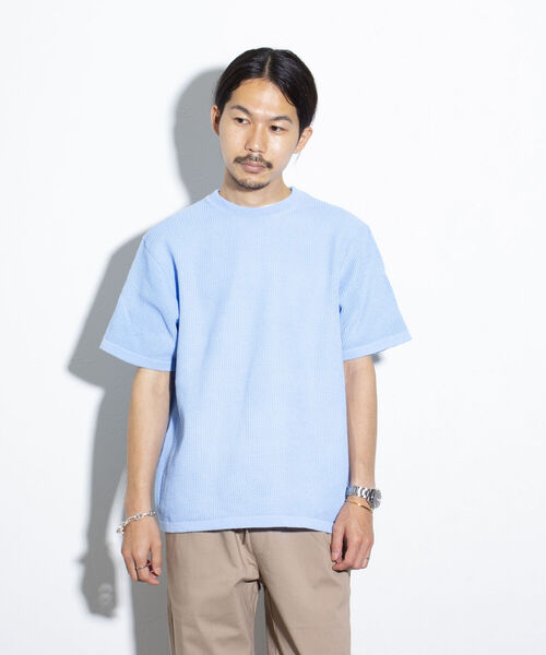 「GLOSTER」 半袖ニット S ベージュ メンズ