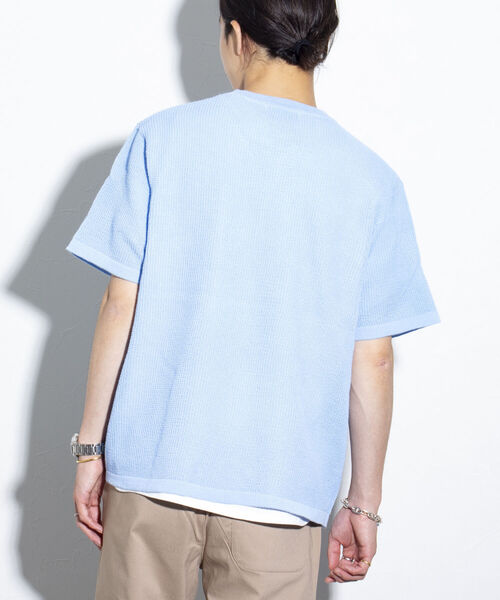 「GLOSTER」 半袖ニット S ベージュ メンズ