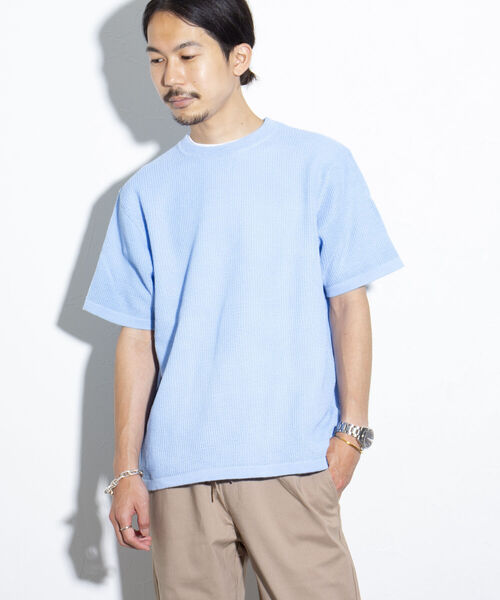 「GLOSTER」 半袖ニット S ベージュ メンズ