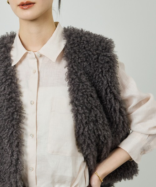 ROPE'（ロペ） ブラウス シャツ ヨーロピアンリネンレギュラーシャツ