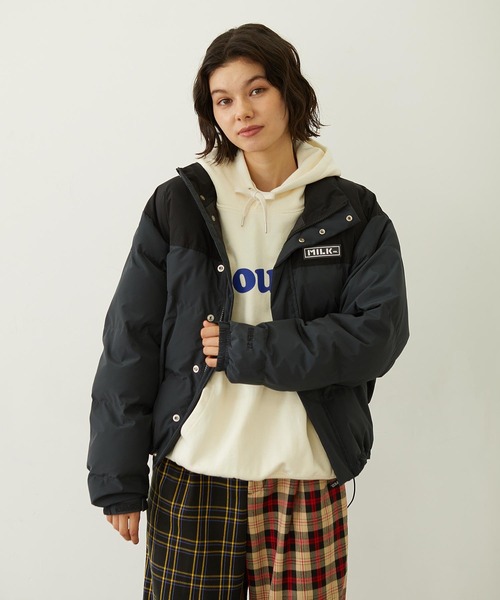 MILKFED. ダウンコート ダウンジャケット BAR PATCH PUFFER