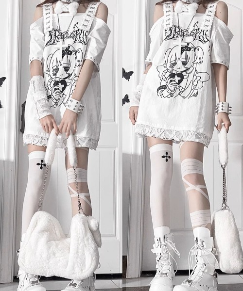 LADYBABY Tシャツセット AMBIDEX Store △〇qiri ネコ Tシャツ(フリー ベージュ): FLAT