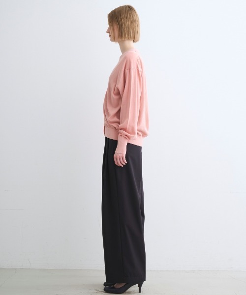 THREE DOTSコットン メランジ カーディガン× U ネック プルオーバー three dots(スリードッツ)｜コットンメランジ クルーネック