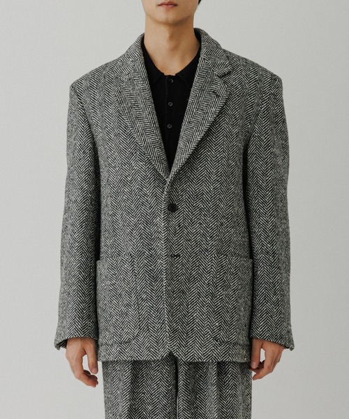 Adam et Rope ヘリンボンオーバージャケット ADAM ET ROPÉ FEMME(アダム エ ロペ ファム) / 【公式サイト限定