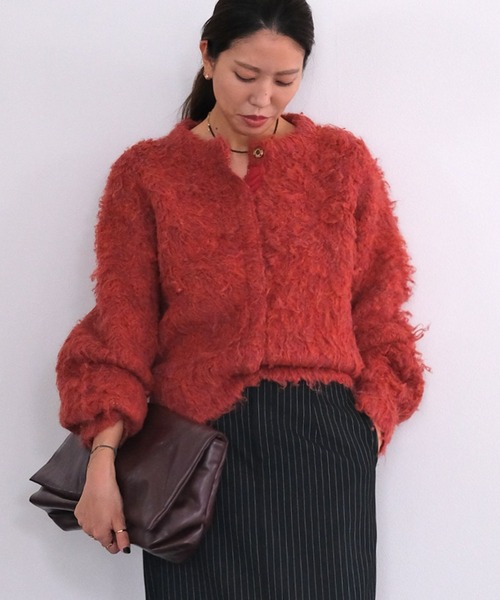 AKTE（アクテ） カーディガン フラッフィーボタンフライニット