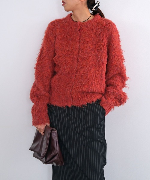 AKTE ボタンフライニットカーディガン AKTE（アクテ） カーディガン フラッフィーボタンフライニット