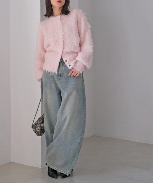 AKTE（アクテ） カーディガン フラッフィーボタンフライニット