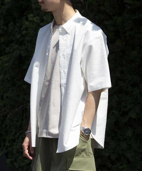 「GLOSTER」 半袖シャツ M イエロー メンズ_画像8
